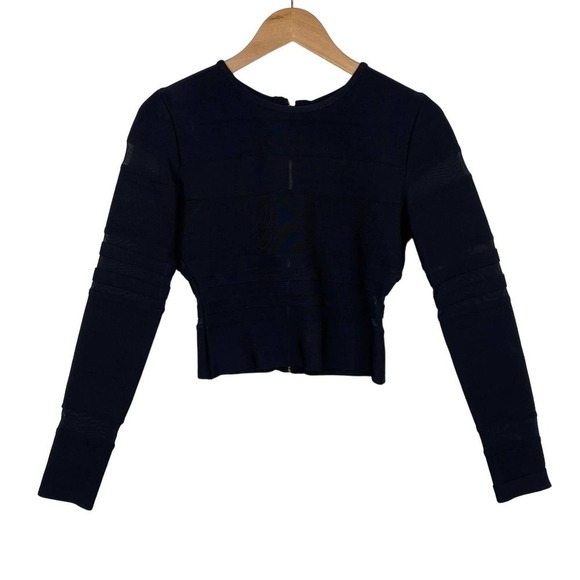 Blessed are the Meek Black Heavyweight Crop Top with Sheer Mesh Details- Small - Picture 1 of 9